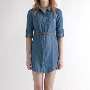 Nordstrom Blue Chambray Button-down Shirt Dress